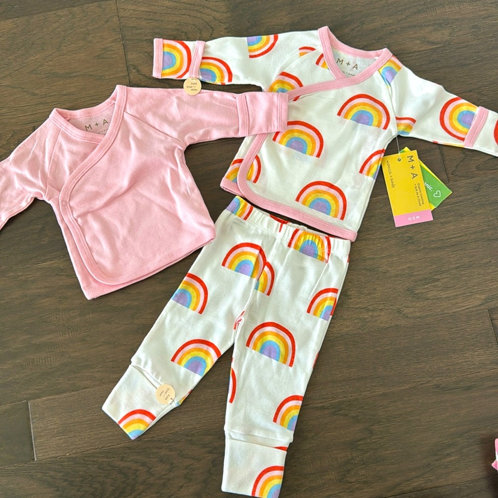 Monica + Andy organic cotton rainbow baby set